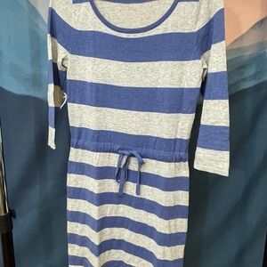 Banana Republic Blue and Gray Stripe Knit Sweater Dress
